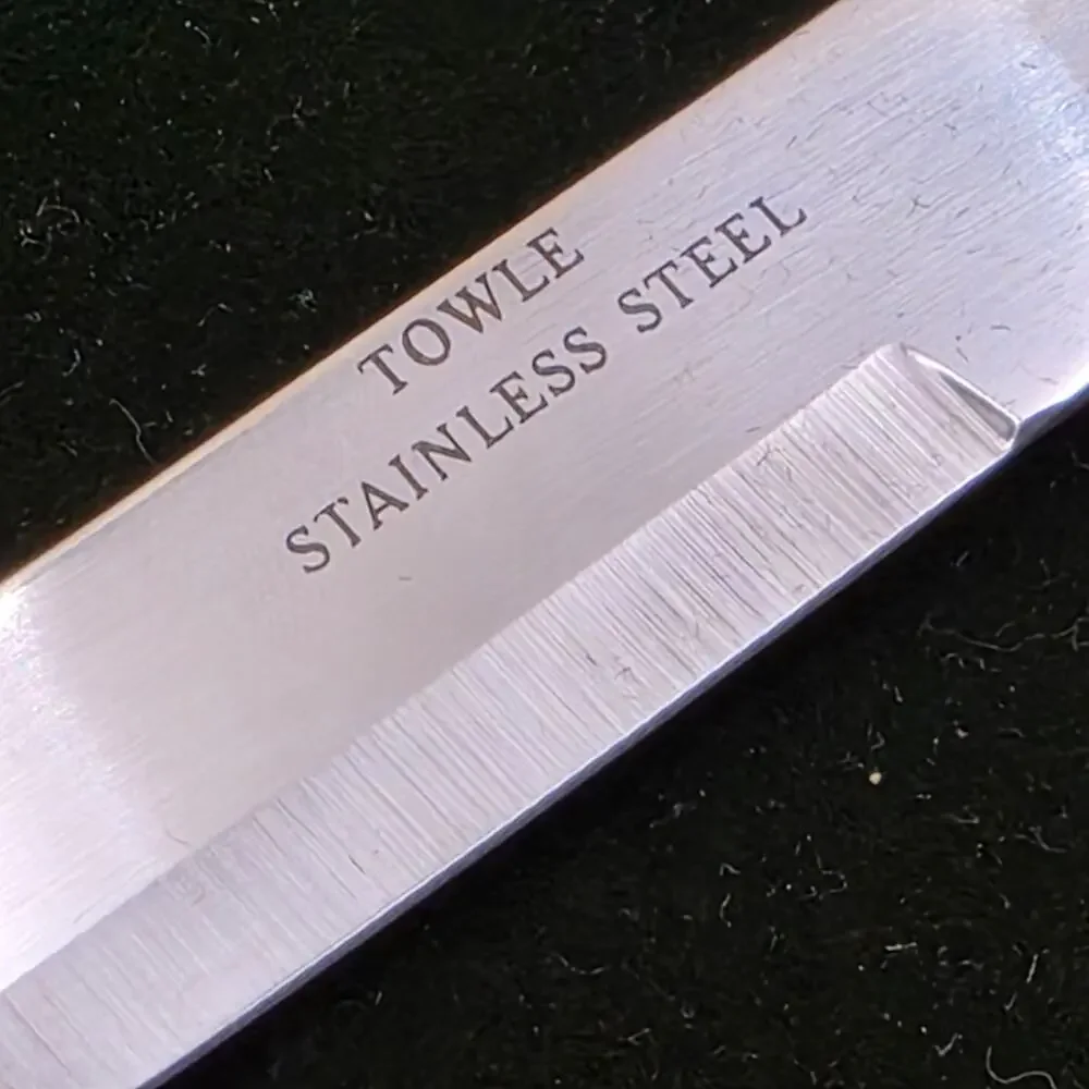 Towle Silversmiths Set Of 4 Stainless Steel Steak Knives Green Felt Box *CRAZING